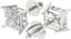 Sterling Silver Asscher Cut Square Moissanite Screwback Earrings W/ Certification