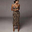 leopard print sleeveless V-neck sexy Hipster Fashion midi dress spring women fashion streetwear Christmas party outfits