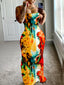 New Arrival Women's Summer Bodycon Maxi Dress Spaghetti Strap Sklinky Casual Ribbed Knit Floor-Length with Beading Decoration