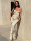 Nibber Elegant Flower Embroidery Maxi Dress Women Low-Neck Cross Bandage Backless Summer Street Trend Skinny Holiday Vestidos