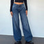 Y2K Baggy Jeans for Women Trendy Low Rise Casual Straight Leg Boyfriend Jeans Denim Pants with Pocket Streetwear