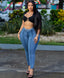 2025 & 2026 New High Waist Slim Fit Washed Blue Denim Jeans Women Stretchy Slimming Street Style Fashion Casual Long Pants