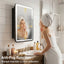 LED Bathroom Mirror Cabinet 3-Tier Storage Detachable Shelves Color Dimmable Defogging Wall Mounted Cabinet Bathroom Furniture