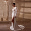 Glamorous Wedding Dresses Satin Bridal Gown Modern Robes For Formal Party Full Sleeves High Slit Vestidos De Novia Customized