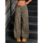 Female Retro Designer Straight Leg Jeans Pants Lady Fashion High Waist Denim Pants Women Leopard Print Baggy Trousers