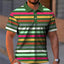 Essential Summer Stripes Polo Shirt Men 3D Print Colors Plaid Button Lapel Golf Shirts Harajuku Streetwear Casual Fashion Tee