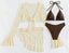 2026 Sexy Four-piece Women Swimsuit Long-sleeve Cover-up Swimwear Summer Solid Bikini Set Brazilian Beachwear Party bathing suit
