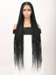 Synthetic 36 inch Lace Front Knotless Braided Wigs Black Box Braid Wig with Baby Hair Blended Lace Frontal Box Braided