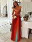 Tie-dye Gradient Hollow Out Women's Maxi Dress Elegant Off Shoulder A-line Hem Long Dresses New Summer 2026 Holiday Female Robes