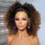Bob Soft 16“Ombre Blonde Brown Kinky Curly 180Density Lace Front Wig For Black Women BabyHair Glueless Preplucked Heat Resistant