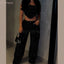 Ladies Diamond Strap Work Pants Set Fashion Push Up Trousers Women's Demin Jumpsuits Streetwear Outfits Evening Party Clothings
