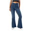 Stretch Denim Flared Pants Womens' Shiny High-Waist Denim Pants Lightweight Flare Jeans Slimming Fit Ladies' Trousers Ropa Mujer