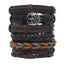 Fashion Bracelet Viking Bracelet For Men Hand Bracelets Woven Skull Hand Jewelry Adjustable Leather Set viking man bracelet