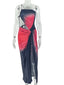 Beyprern Sexy Print Tie Dye Cutout Ruched Midi Dress Women Gradient One Shoulder High Split Bodycon Clubwear Outfits