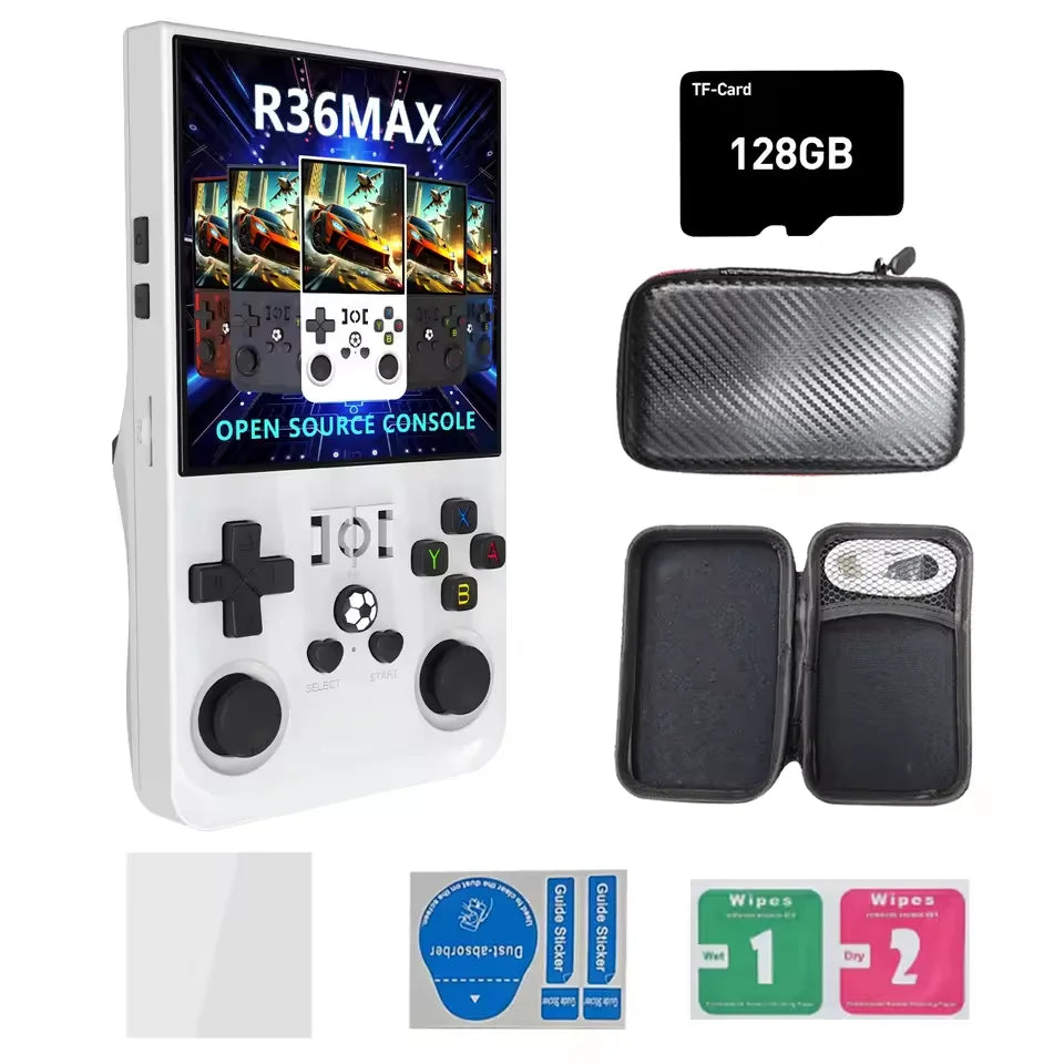 Open Source R36Max 4 Inch IPS Screen Retro Handheld Video Game Console Linux System Portable Pocket Game Player RK3326 Chip