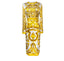 Designer Inspired 100% Silk Midi Dress 2026 Women Slim Fit Yellow Porcelain Print Luxury Holiday Party Runway Dress