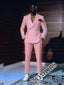 Stylish Pink Men's Suit Set 2PCS For Wedding Formal Business Men's Suit Set Stylish Office Men's Suit Set