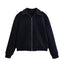 Woolen Zipper Loose Short Jacket Women Long Sleeve Lapel Solid 2025 Autumn Winter Commute Coat Street Office Warm Ladies Outwear