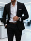Men's Burgundy 2-Piece Suit Set (Blazer + Trousers Only, No Vest Included),Slim Fit Formal Business Wedding Party Jacket & Pants