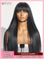 Bone Straight Cheap Wigs 180 Density Full Machine Made Human Hair Wig With Bangs On Clearance Sale Wigs For Women Wholesale BPHW