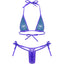 Womens Brazilian Micro Bikini Swimsuit Biquini Set Lacing Non-Padded Triangle Cup Bra Top with G-String Metallic Shiny Swimwear