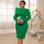 2026 Elegant Church Dresses for Women Party Bodycon Long Sleeves with Lace Appliques Sheath Classy Occasion Africa Wedding Guest