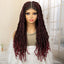 Synthetic Full Lace Locs Braided Wigs for Black Women 24 inches Knotless Box Dreadlock Braids Wig Lace Frontal Braiding Wig