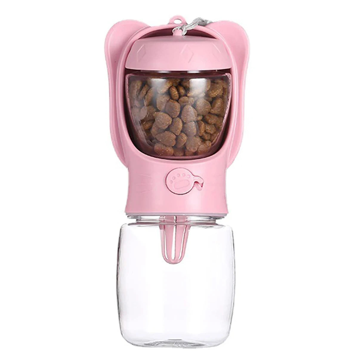 Dog Water Bottle Pet Dispenser with Detachable Food Container Leak Proof Lock for Travel Hiking
