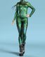 Women's Stylish Green Snake Print BodySuit New Halloween Adult Cosplay Jumpsuit Colorful 3D Printing Carnival Party Rave Outfits