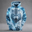 Men's Wolf 3D Printed Hoodie, Fierce Animal Graphic Hooded Sweatshirt, Long Sleeve Casual Streetwear Pullover Tops
