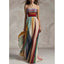 Women's Summer Printing Patchwork Maxi Dress Sleeveless Fashion Holiday Party Dresses Elegant Strapless Ladies Dress Vestidos