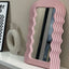 Morden Wave Mirror Medieval Irregular Wave Mirror Desktop Makeup Mirror Desktop Ornament Living Room Bedroom Decorative