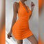 Sexy Deep V Evening Party Sleeveless Backlss Dress 2024 Summer Short White Halter Dresses Women Tight Club Mini Dress Clubwear