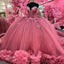 Customized Elegant Pink Quinceanera Dress Ball Gown Beads Applique Corset Pageant Sweet 15 Party Tiered Ruffle Prom Party Dress
