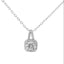 Sterling Silver Round 6MM 0.8CT Moissanite W/ Square Halo Necklace