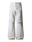 IVORY DISTRESSED BOOTCUT DENIM