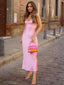 Mian Satin Long Dress Elegant Sleeveless