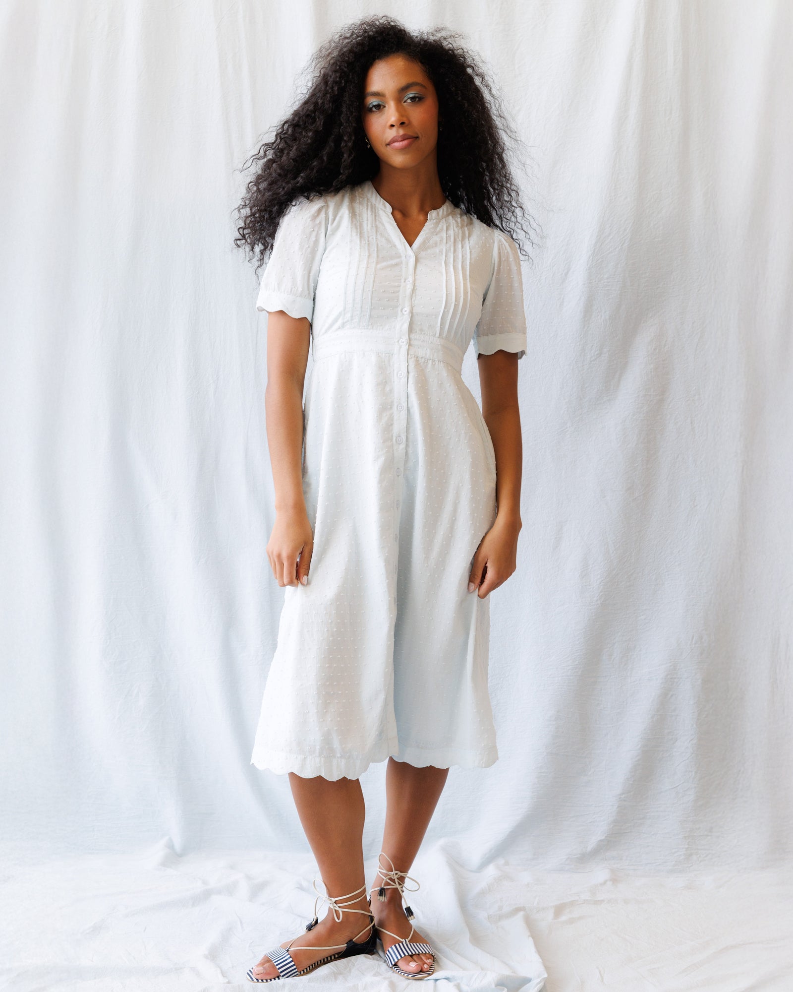 Swiss Dot Scallop Dress Main image