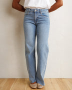 Mid-Rise Wide Stripe Jeans
