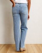 Mid-Rise Wide Stripe Jeans