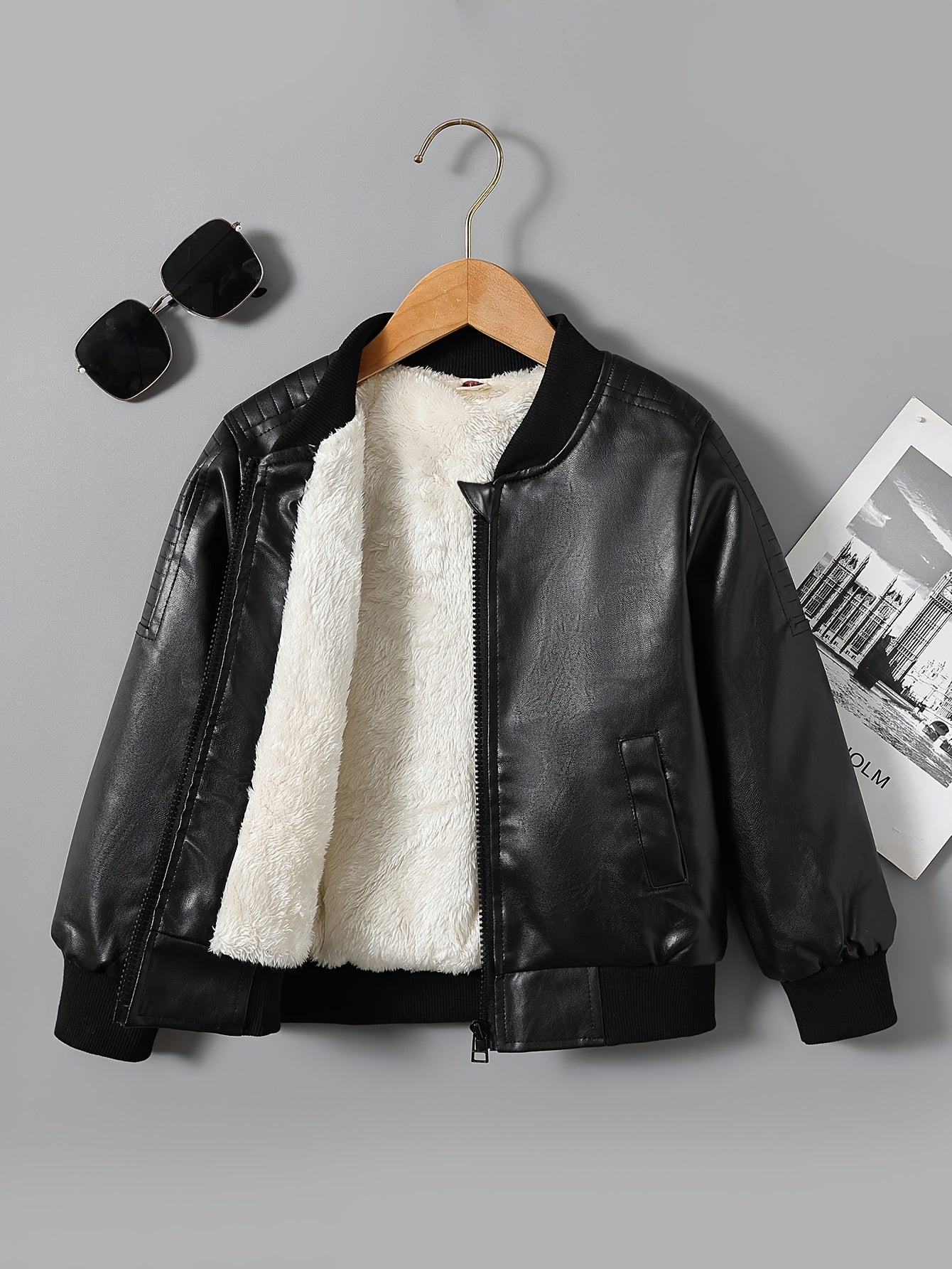 2025 Autumn Winter New Boys' -Lined Zip-Up Jacket Secondary image