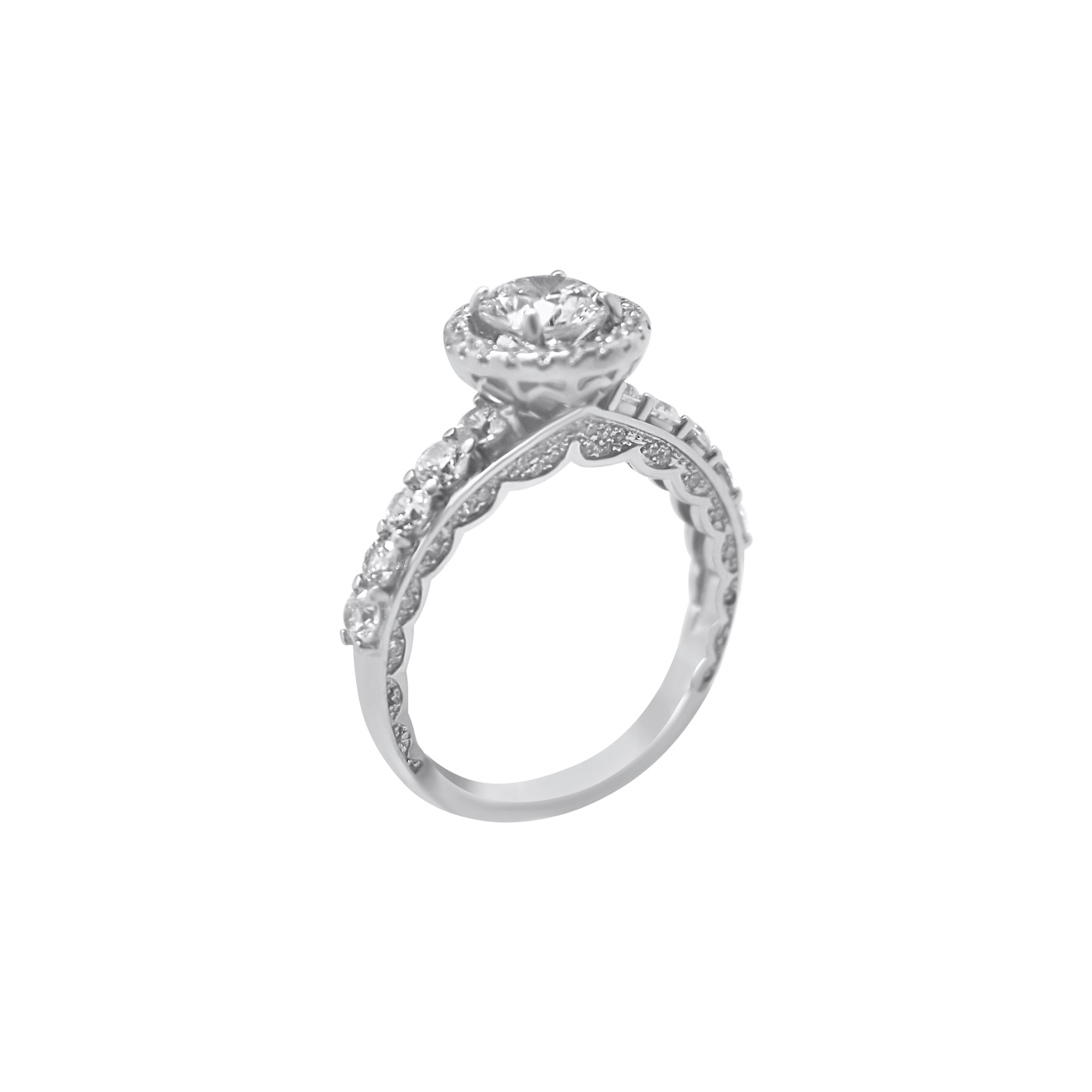 Sterling Silver 1.2CT Moissanite Engagement Ring