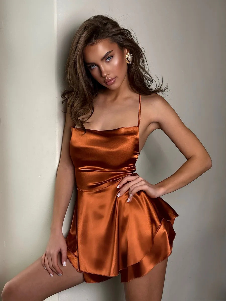 Sadao Lace Up A-Line Short Dress for Effortless Style Secondary image