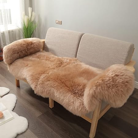 Genuine Sheepskin Area Rug Wool Rug Fur Carpet Fluffy Shaggy Fur Rug For Living Room Kids Bedroom Real Sheepskin Throw Lambskin