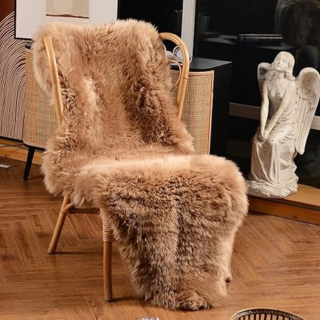 Genuine Sheepskin Area Rug Wool Rug Fur Carpet Fluffy Shaggy Fur Rug For Living Room Kids Bedroom Real Sheepskin Throw Lambskin