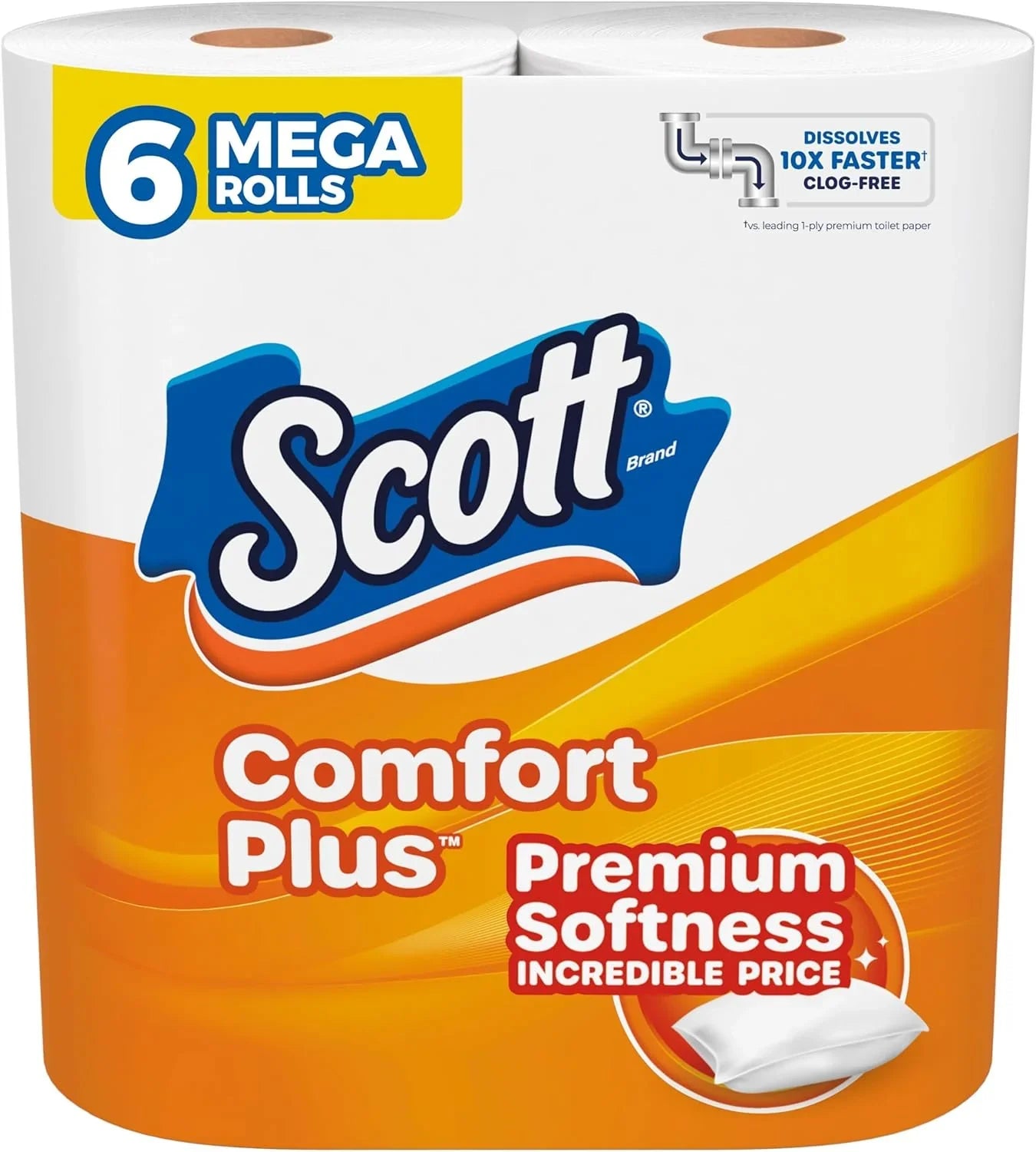 Scott ComfortPlus Toilet Paper, 12 Double Rolls, 231 Sheets per Roll, Septic-Safe, 1-Ply Toilet Tissue Secondary image