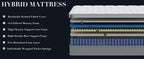 Twin XL Mattress, 12 Inch Twin XL Mattress in a Box Hybrid Design for Cooling Sleep Pressure Relief Supportive Fiberglass Free