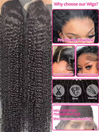 Deep Curly Lace Front Wigs Transparent HD 13x4 Lace Frontal Wigs Deep Wave 100% Real Human Hair Wigs For Women Wet And Wavy