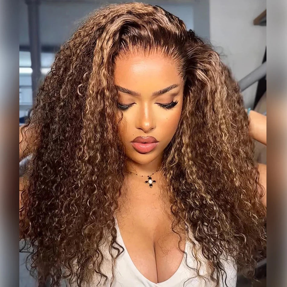 Highlight Wig Human Hair Ombre Hd Lace Wig 13x6 Deep Curly Lace Frontal Human Hair Wig Brazilian 13x4 Water Wave Wigs For Women Main image