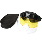 JSJM New Style Tactical Goggles CS Airsoft Windproof Shooting Glasses HD 3 Lens Motocross Motorcycle Mountaineering Safe Glasses